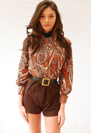 RETRO 70S BROWN FLORAL PLAYSUIT
