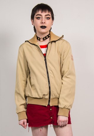 TOMMY HILFIGER VINTAGE 90'S BEIGE BOMBER JACKET