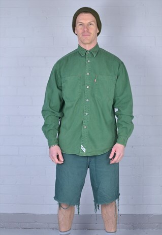 EMERALD GREEN DENIM SHIRT