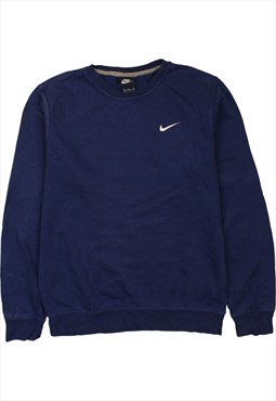 Vintage 90's Nike Sweatshirt Swoosh Crew Neck Navy Blue