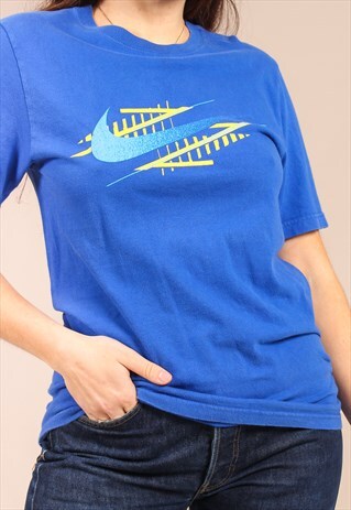 VINTAGE 90S NIKE T-SHIRT IN BLUE