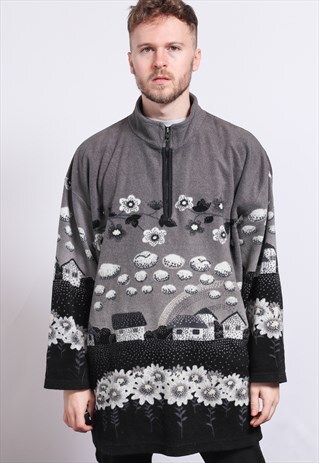 VINTAGE HALF ZIP FLEECE TOP