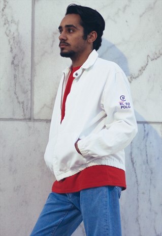 VINTAGE POLO 92 RALPH LAUREN LOGO HARRINGTON JACKET S 20.7