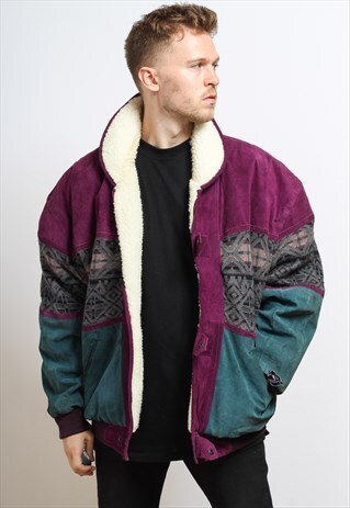 VINTAGE FLEECE LINED AZTEC INCA JACKET