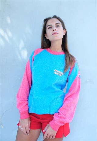VINTAGE 90S BLUE AND RED SWEATSHIRT