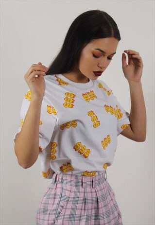 VINTAGE WHITE DOLLAR SIGN OVERSIZE T-SHIRT