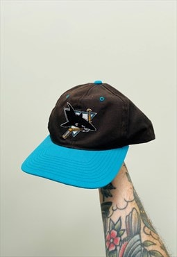 Vintage Rare NHL San Jose Sharks Embroidered Hat Cap