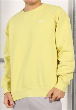 Vintage Nike Sweatshirt in Yellow Crewneck Jumper Large