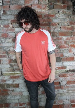 vintage 90s Adidas 3 stipe raglan sleeved T- shirt