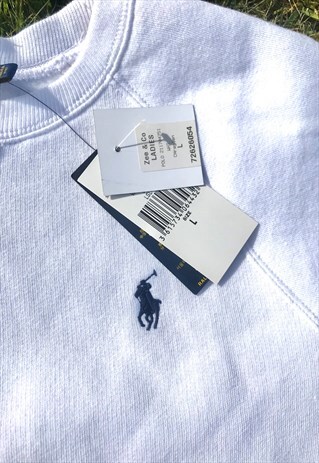NEW ARCTIC WHITE RALPH LAUREN SWEATSHIRT