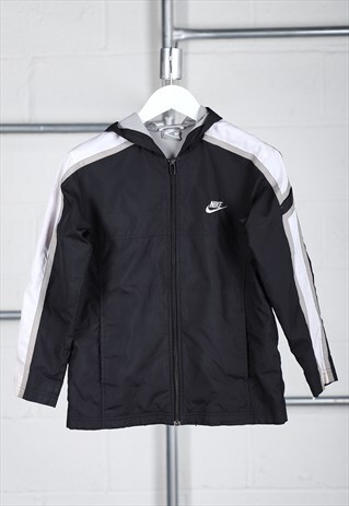 Vintage Nike Jacket in Black Windbreaker Rain Coat XS