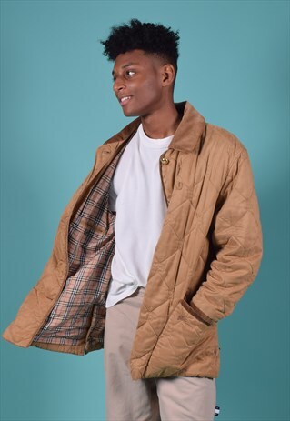 VINTAGE BURBERRY'S TAN VELOUR LIGHTWEIGHT JACKET