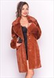 Oversized Luxury soft faux fur Coat in Brown  party wear