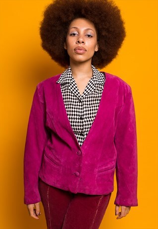 FUSHIA SUEDE JACKET