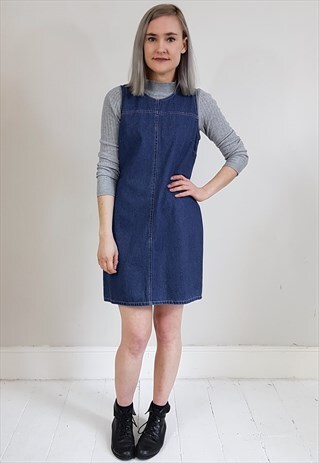 VINTAGE 90'S DENIM SHIFT MINI DRESS