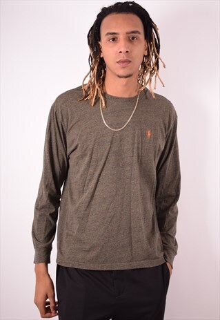 POLO RALPH LAUREN MENS VINTAGE TOP LONG SLEEVE LARGE 90S