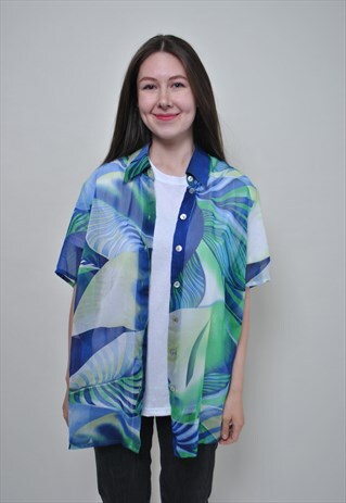 OVERSIZED FLORAL BLOUSE, Y2K SUMMER FASHION TOP