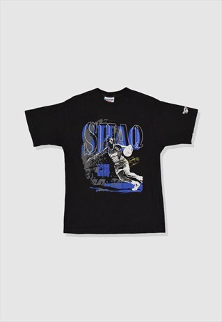 VINTAGE 90S REEBOK SHAQ O'NEAL GRAPHIC T-SHIRT IN BLACK