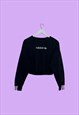 REWORKED ADIDAS BLACK CROPPED SWEATSHIRT