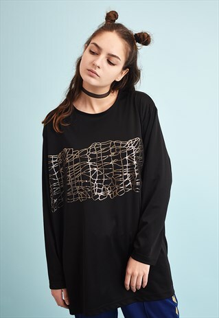 90'S RETRO OVERSIZED GRUNGE BLOUSE TOP