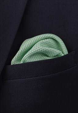 Wedding Handmade Polyester Knitted Pocket Square In Green