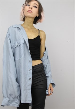 VINTAGE 80S/90S OVERSIZED SILK SHIRT