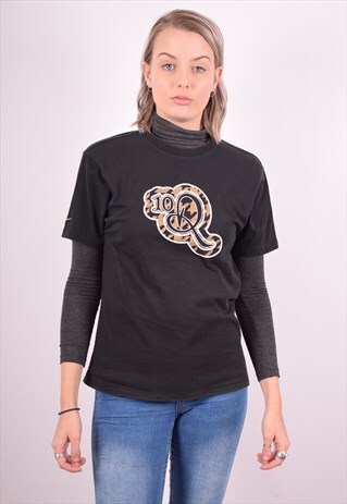 NIKE WOMENS VINTAGE T-SHIRT TOP MEDIUM BLACK 90S