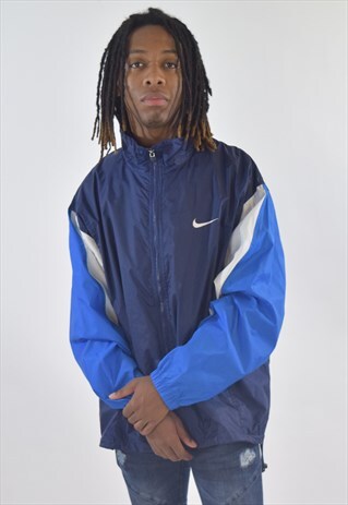VINTAGE 90S BLUE NIKE TRACKSUIT TOP JACKET