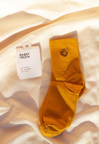 YELLOW SMILEY FACE SOCKS