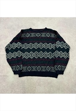 Vintage abstract knitted jumper Men's L