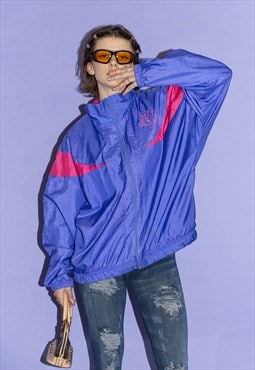 Vintage 90's cute colorblock track jacket in purple & pink