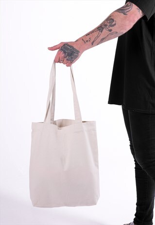ESSENTIAL ORGANIC COTTON SHOULDER TOTE BAG - CREAM