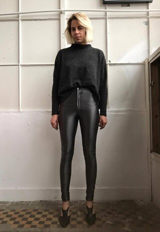 VINTAGE 80' AMAZING CLASSIC GREY HIGH WAIST LEGGINGS