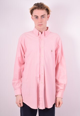 RALPH LAUREN MENS VINTAGE SHIRT XL PINK 90'S