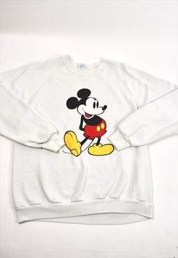 Vintage 90s Disney White 'Mickey Mouse' Sweatshirt