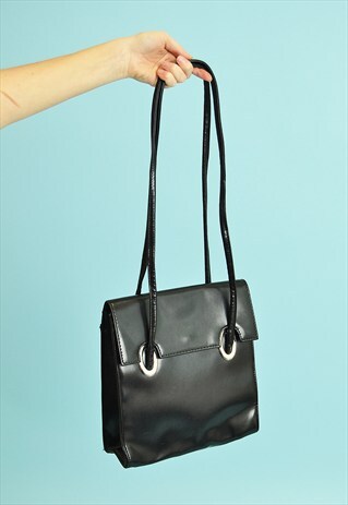 VINTAGE 90'S RETRO FAUX LEATHER SHOULDER BAG