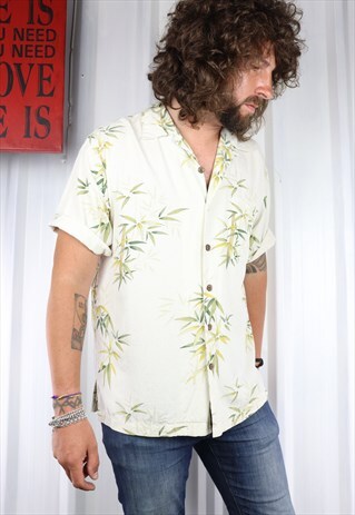 VINTAGE CRAZY PATTERN OVERSIZED SHORT SLEEVED HAWAIIAN SHIRT