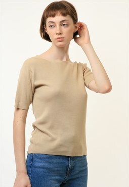 80s Vintage Woman Silky Top Shirt Top Blouse 4464