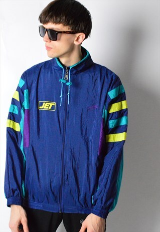 KILLTEC VINTAGE 90S NAVY BLUE SHELL TRACK JACKET