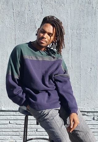 90S SKATER SURFER COLOR BLOCK SWEATSHIRT XL