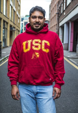VINTAGE MAROON PULLOVER HOODIE WITH USC LOGO