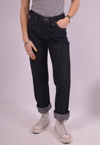ARMANI WOMENS VINTAGE JEANS W27 L31 NAVY BLUE 90S