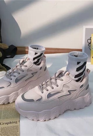 REFLECTIVE PLATFORM SNEAKERS