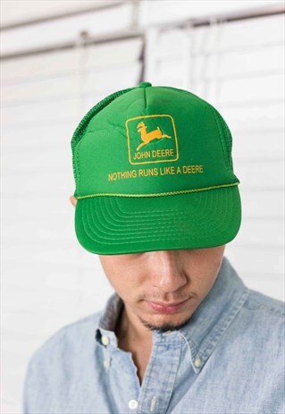 VINTAGE JOHN DEERE TRUCKER CAP LOGO 90S ONE SIZE 2.1