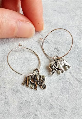 MINI ELEPHANT HOOP EARRINGS
