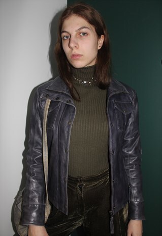 VINTAGE 70' COOL UNIQUE LEATHER UNISEX JACKET