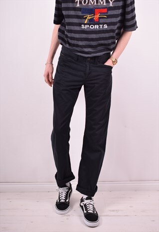 CALVIN KLEIN MENS VINTAGE TROUSERS W31 L34 BLACK 90'S