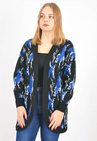 VINTAGE 80'S KIMONO IN ABSTRACT PRINT