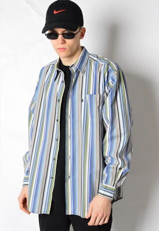 VINTAGE 90S STRIPED LONG SLEEVE SHIRT