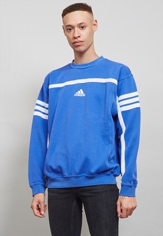 VINTAGE 80'S ELECTRIC BLUE ADIDAS SWEATER